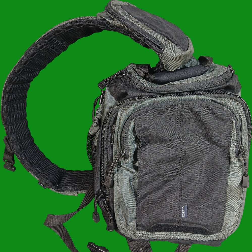 5.11 Tactical PUSH Pack Sling Bag Black Nylon Messenger EDC Bag